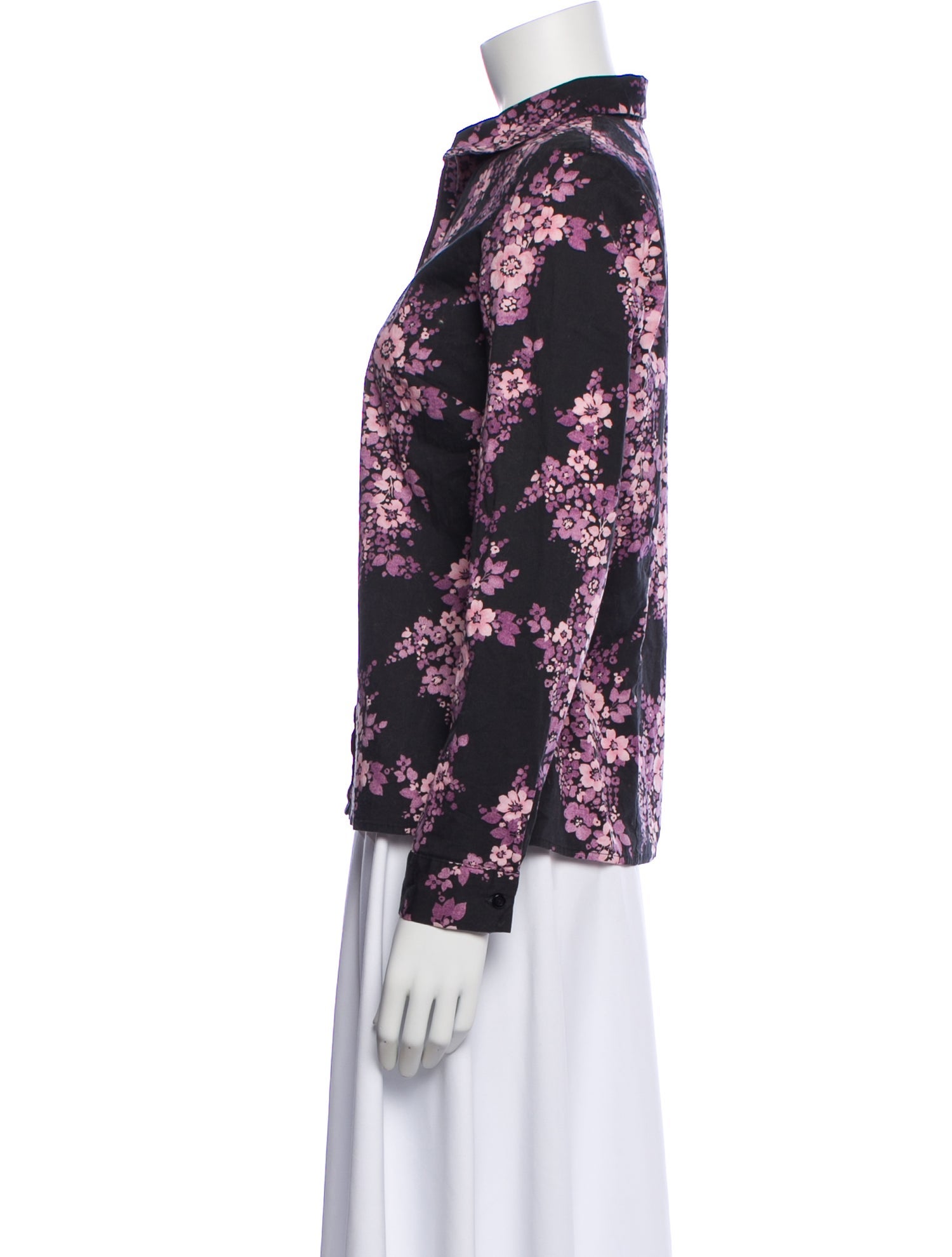 Geoffrey Beene Floral Print Long Sleeve Top