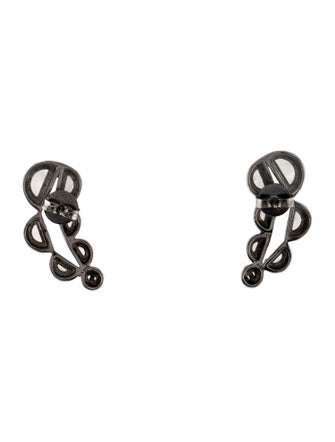 Nak Armstrong Moonstone Split Pea Enameled Ear Climbers