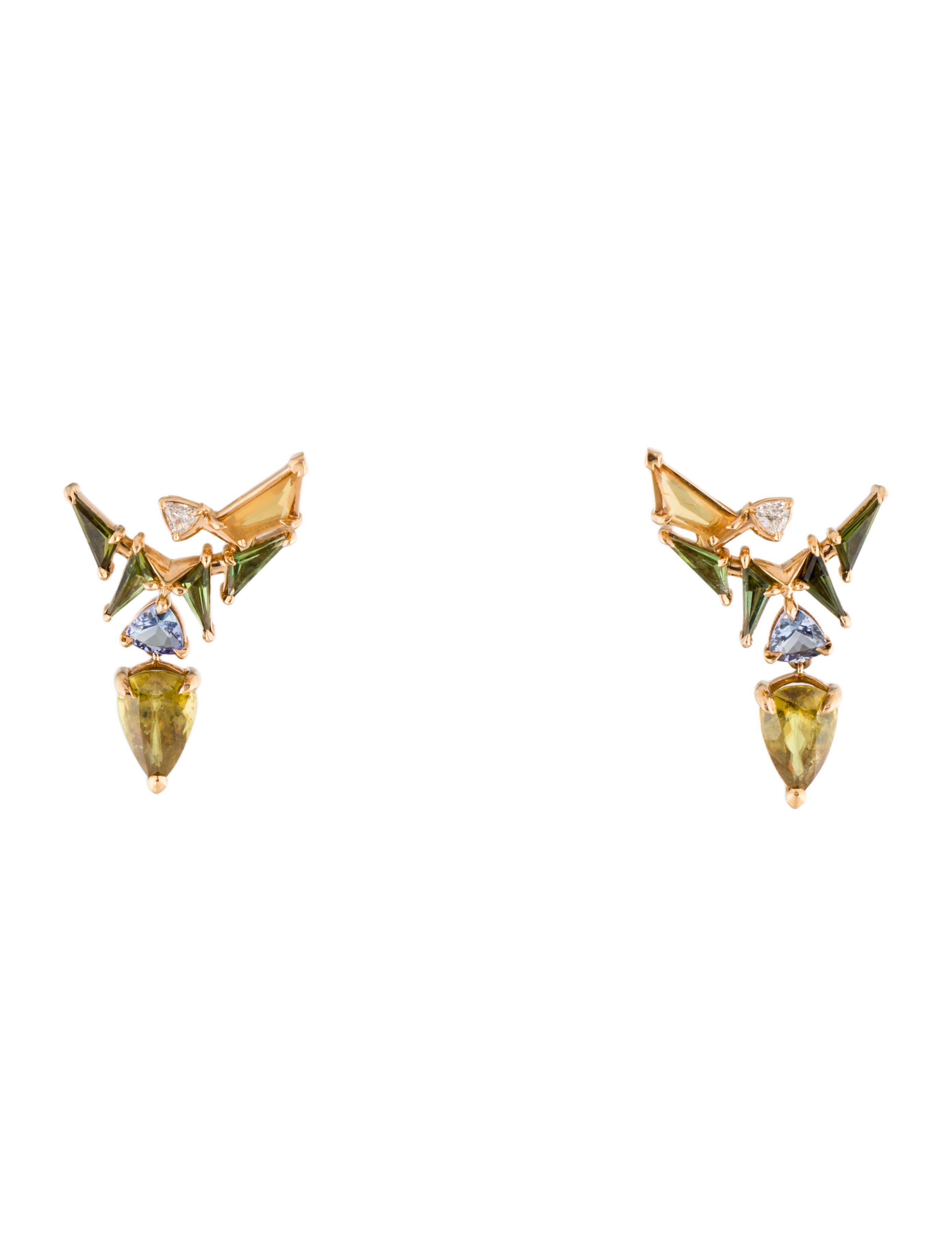 Nak Armstrong Diamond & Multistone Drop Earrings