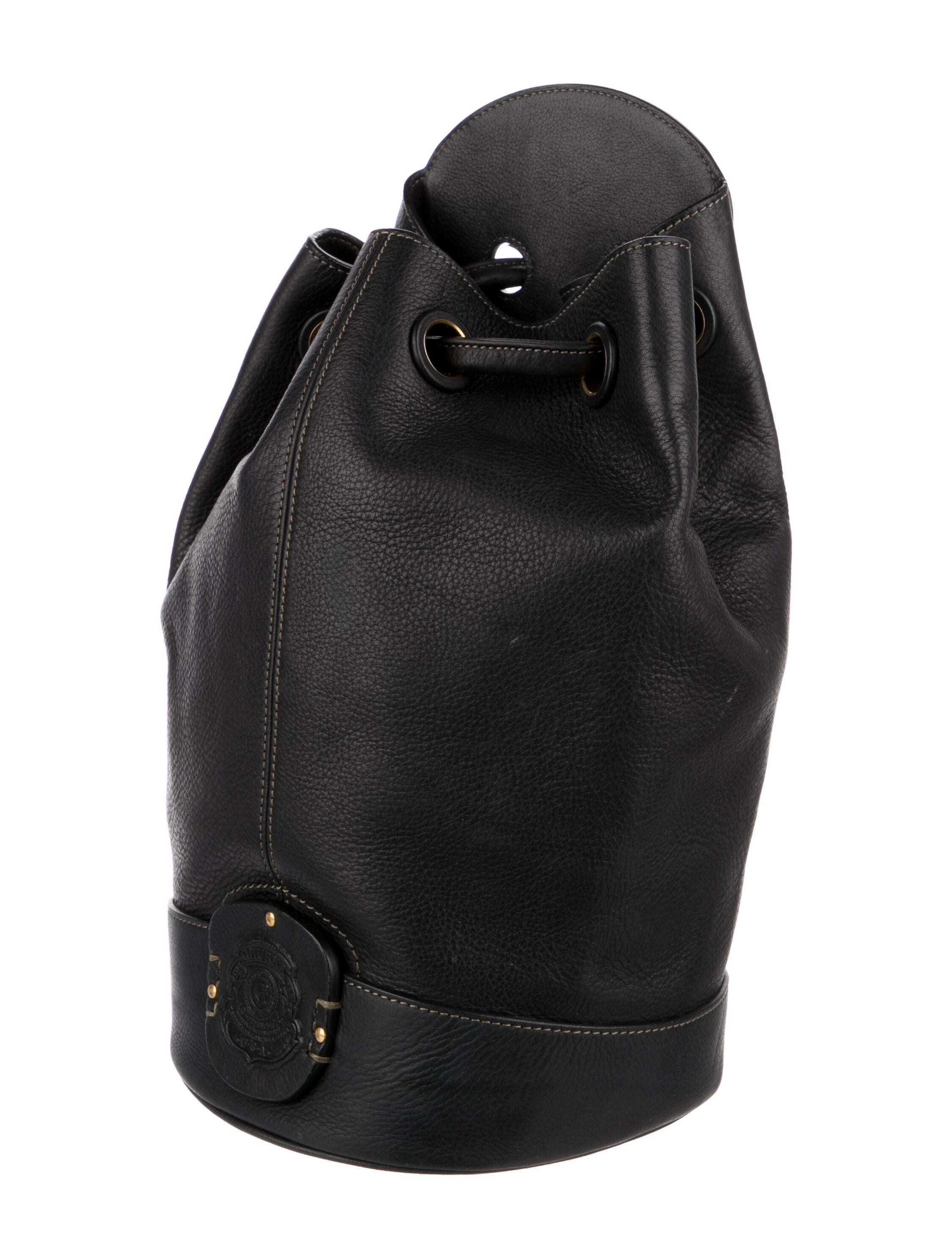 Ghurka Pebbled Leather Backpack Black Backpacks, Handbags GHK22338