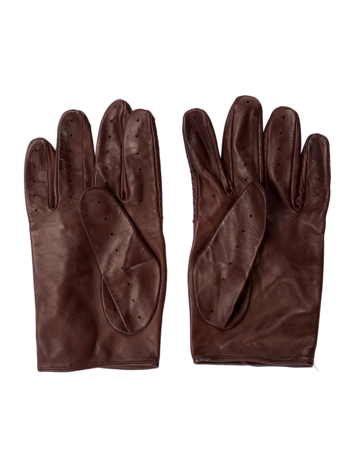 Ghurka Brown Leather Laser Cut Winter Gloves