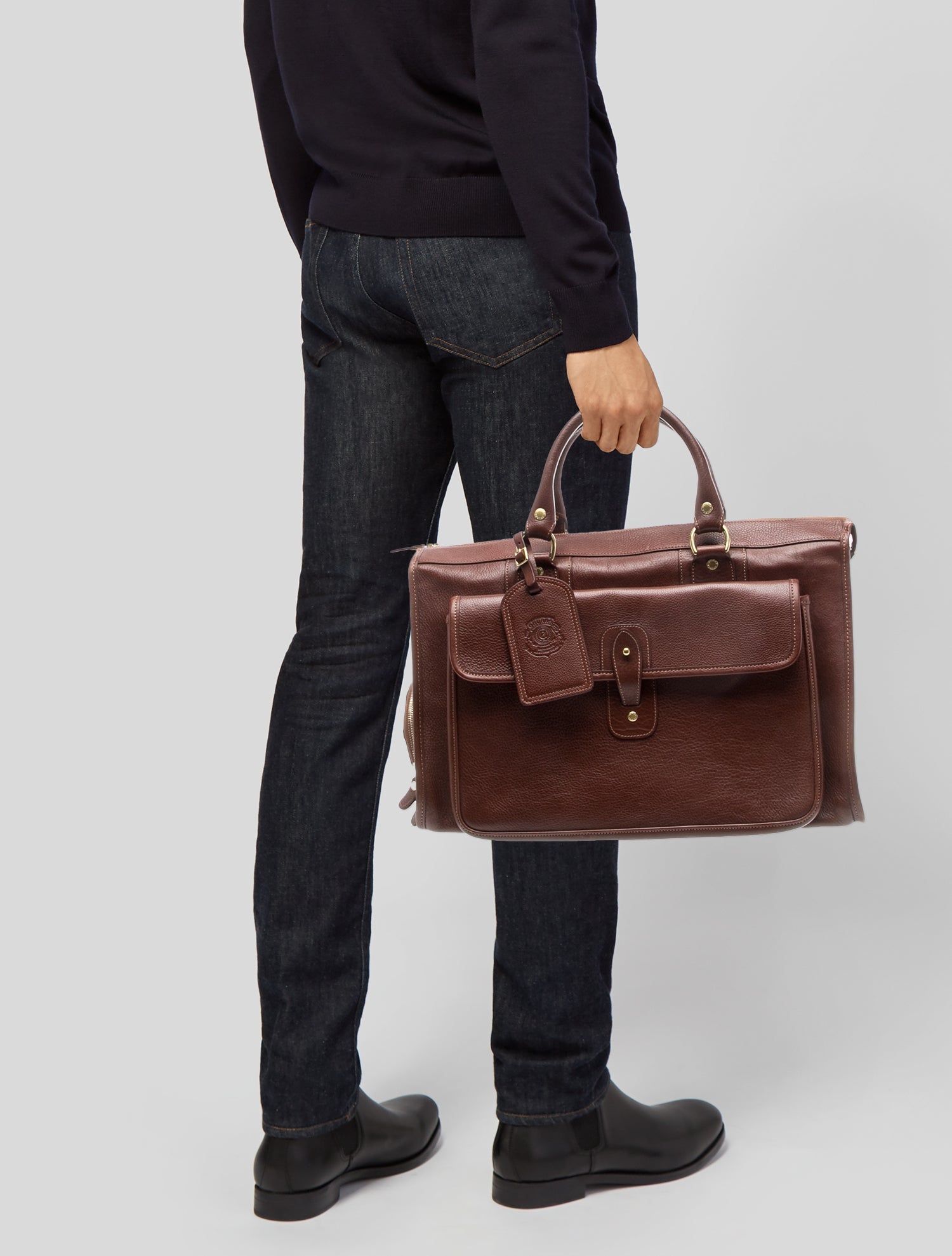 Ghurka Leather Top Handle Bag