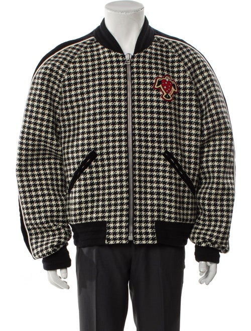 Gucci HA HA HA Wool Graphic Print Bomber Jacket