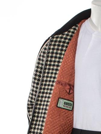Gucci HA HA HA Wool Graphic Print Bomber Jacket