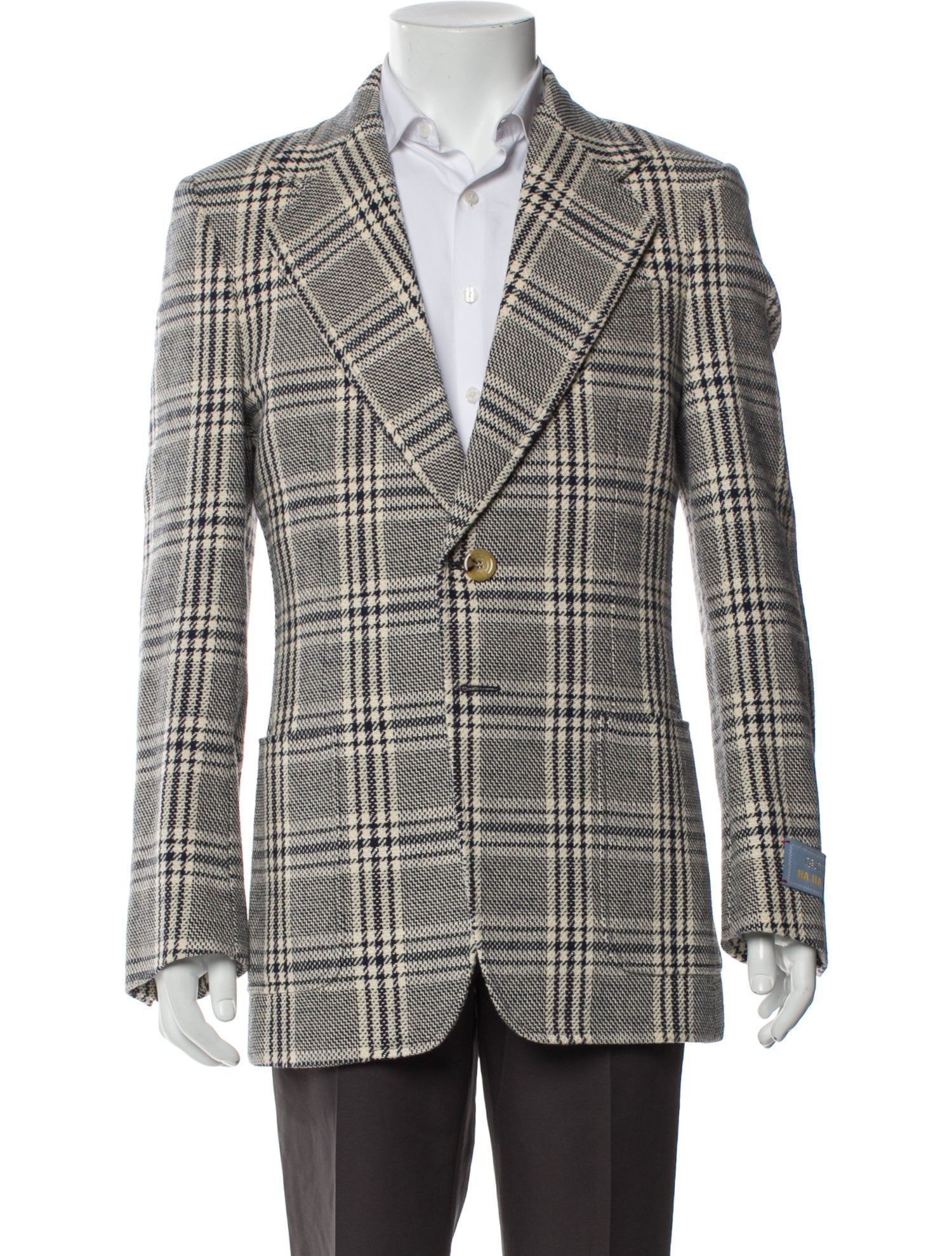 Gucci HA HA HA Plaid Plaid Print Blazer