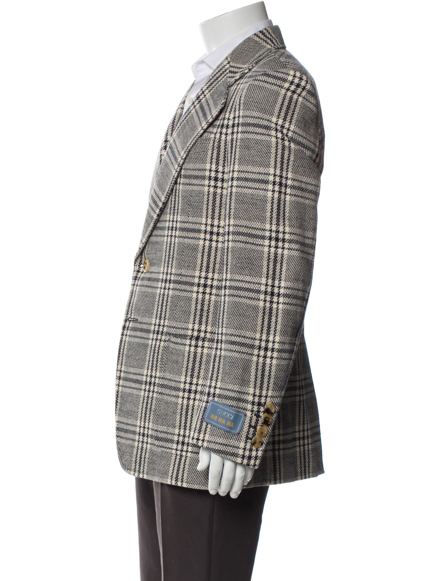 Gucci HA HA HA Plaid Plaid Print Blazer