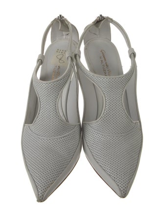 Gianvito Rossi for Altuzarra Leather Eyelet Trim T-Strap Pumps