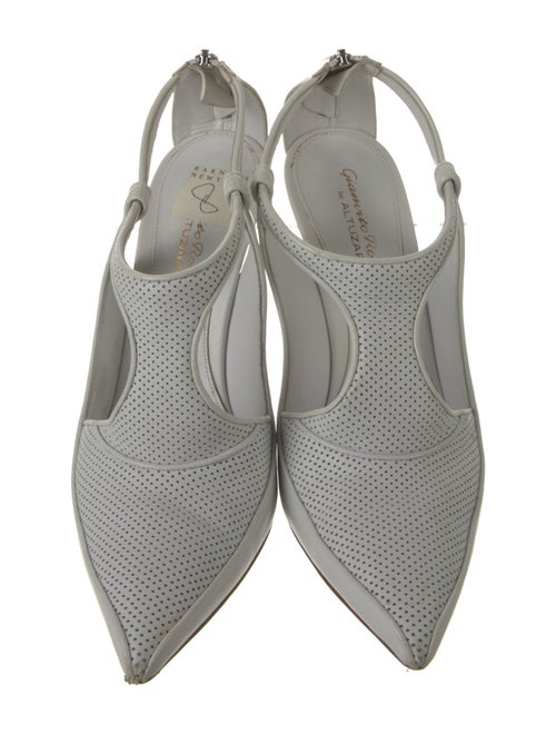 Gianvito Rossi for Altuzarra Leather Eyelet Trim T-Strap Pumps