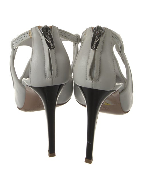 Gianvito Rossi for Altuzarra Leather Eyelet Trim T-Strap Pumps