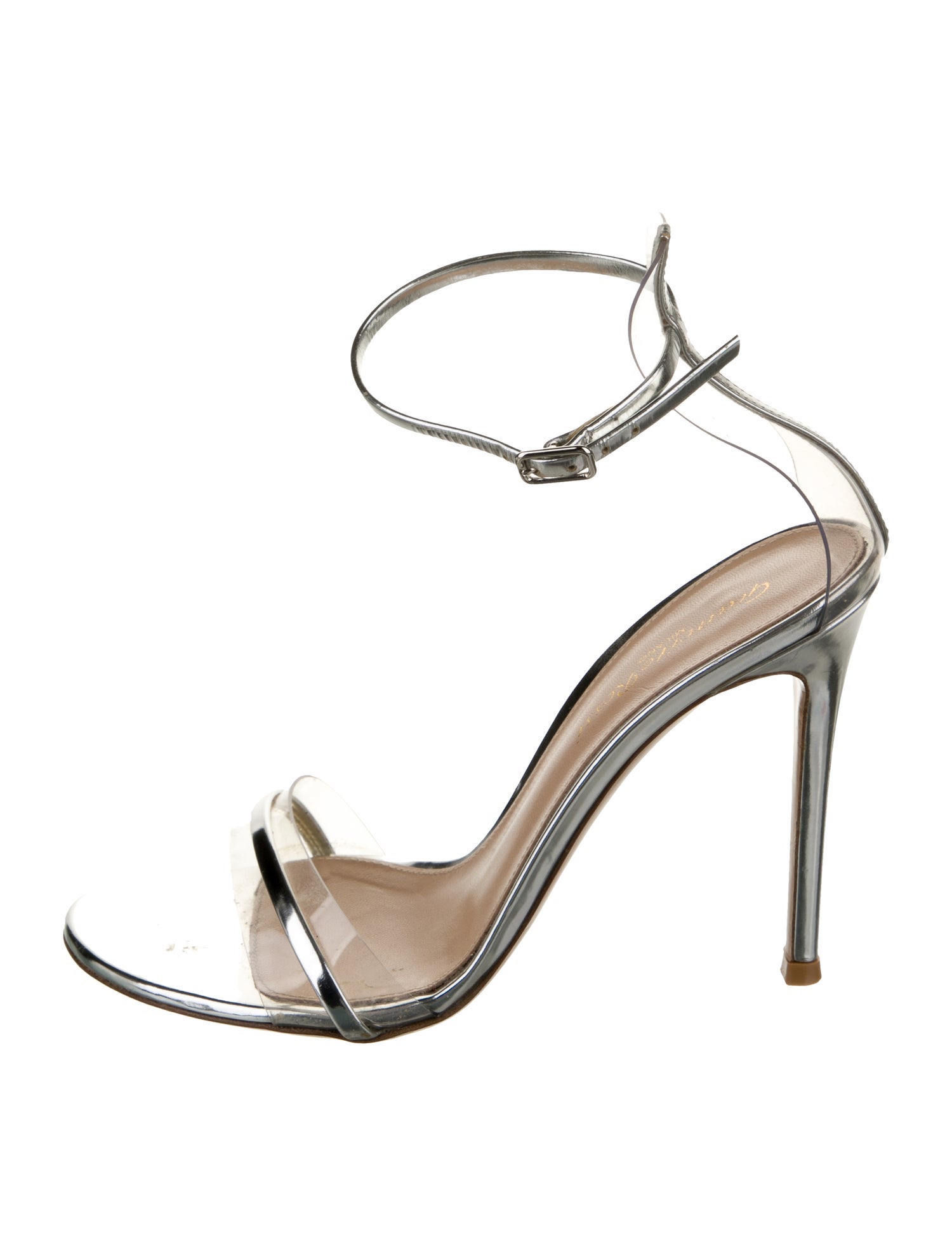 Gianvito Rossi PVC Leather Trim Embellishment Sandals
