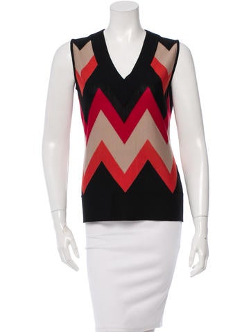 Giambattista Valli Virgin Wool Chevron Pattern Top