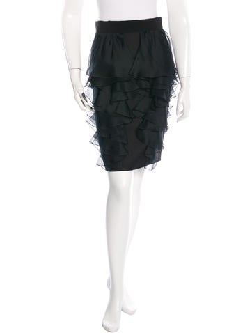 Giambattista Valli Silk Ruffled Skirt w/ Tags