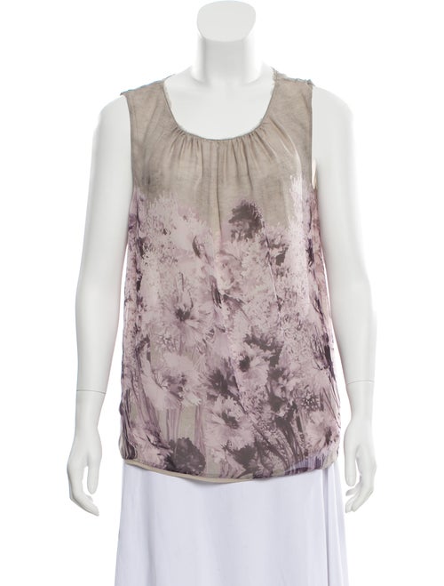 Giambattista Valli Silk Printed Blouse grey