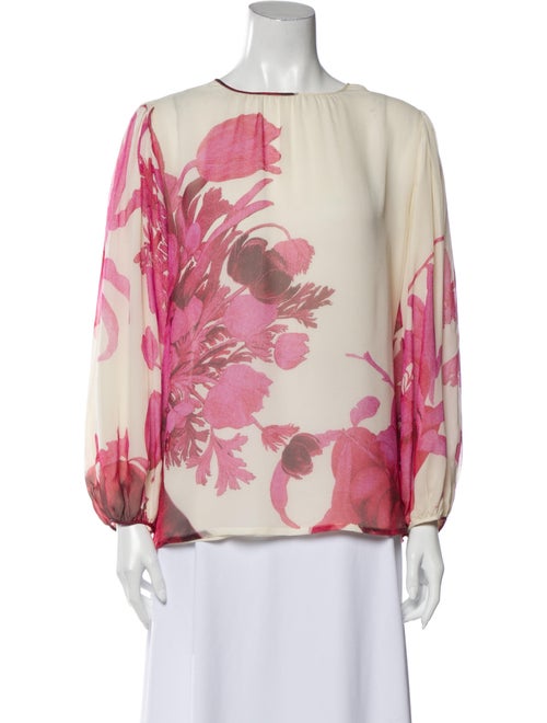 Giambattista Valli Silk Floral Print Blouse