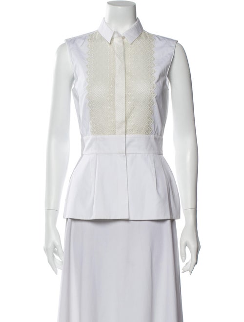 Giambattista Valli Sleeveless Button-Up Top White