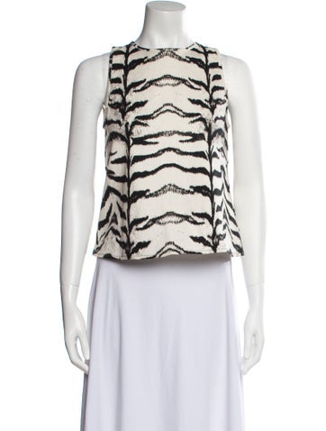 Giambattista Valli Tops Animal Print Crew Neck Blouse S