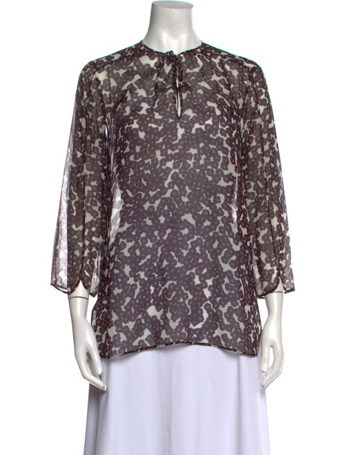 Giambattista Valli Silk Floral Print Blouse