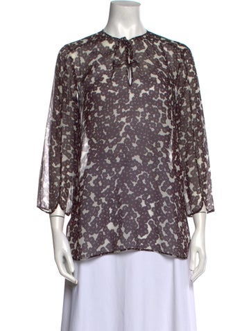 Giambattista Valli Tops Silk Floral Print Blouse Us6, It42 | M