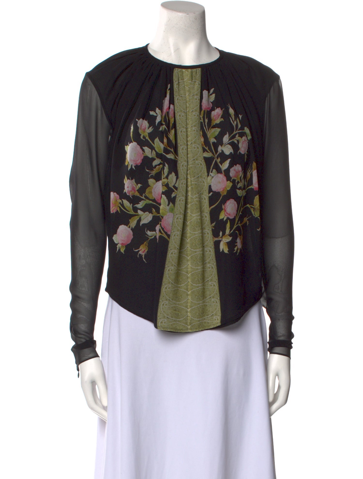 Giambattista Valli Silk Floral Print Top w/ Tags