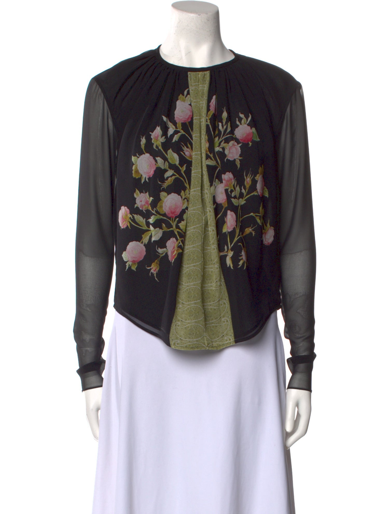 Giambattista Valli Silk Floral Print Top