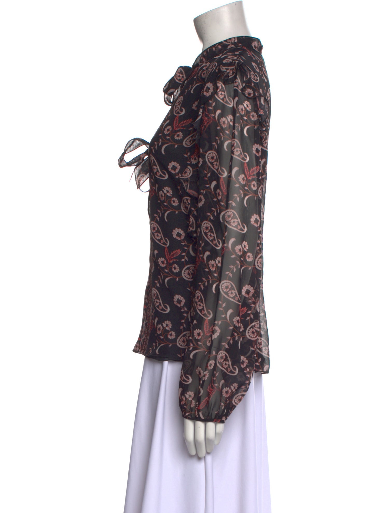 Giambattista Valli Silk Floral Print Blouse