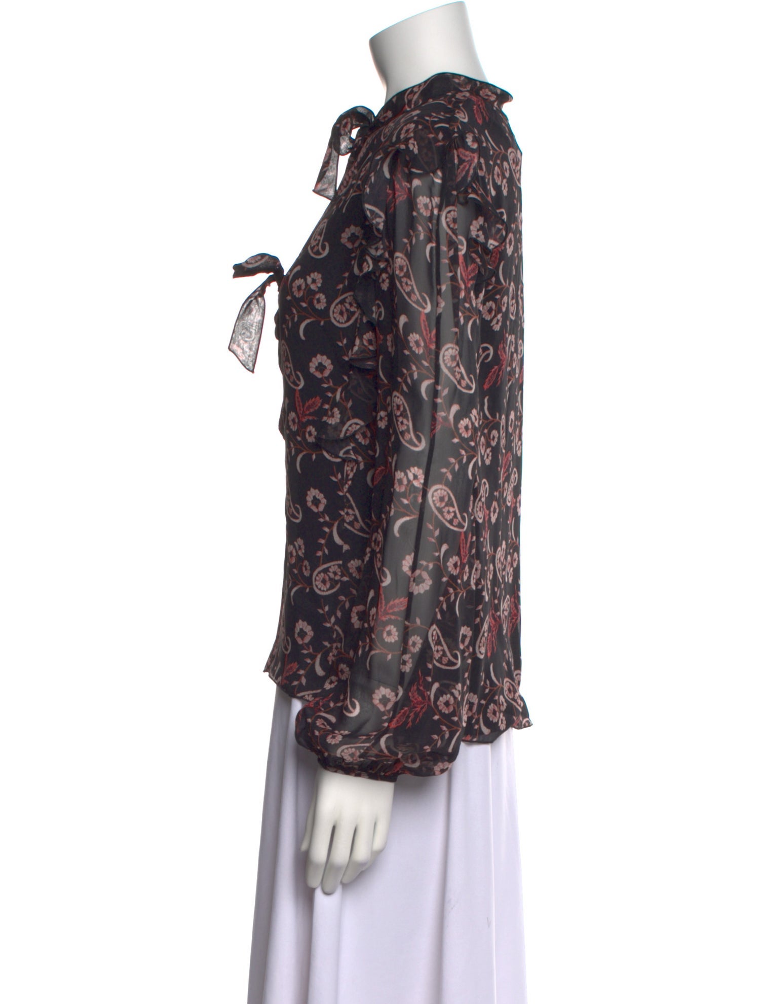 Giambattista Valli Silk Paisley Print Blouse