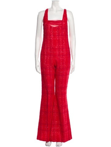 Giambattista Valli Jumpsuits and Rompers Plaid Print Square Neckline Jumpsuit Us2, It38 | XS
