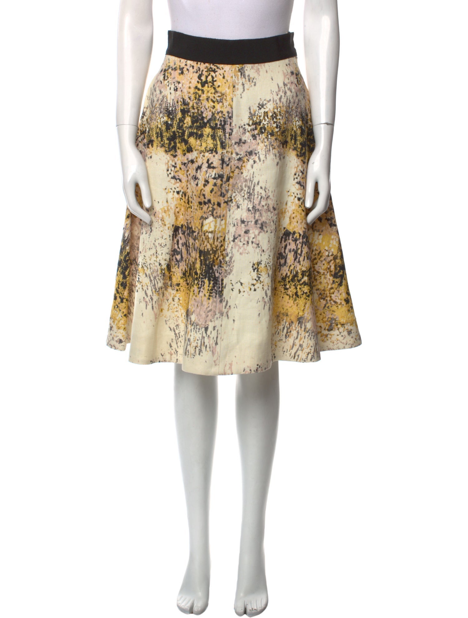 Giambattista Valli Linen Knee-Length Skirt