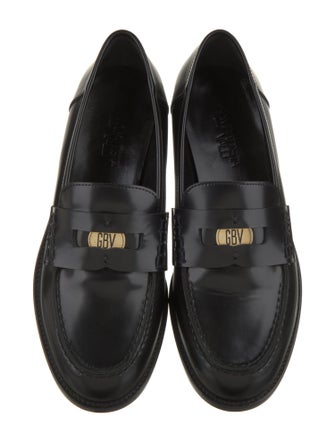 Giambattista Valli Patent Leather Whipstitch Trim Loafers