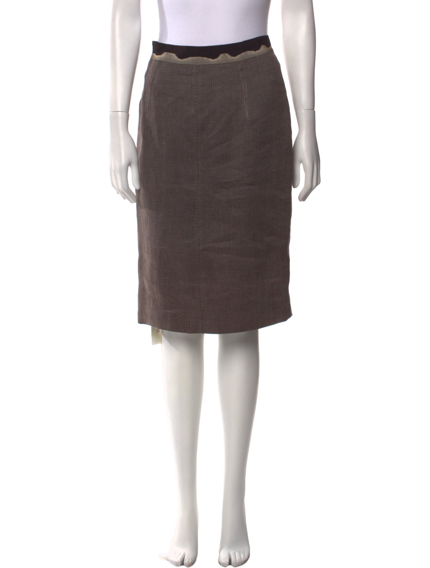 Giambattista Valli Linen Knee-Length Skirt