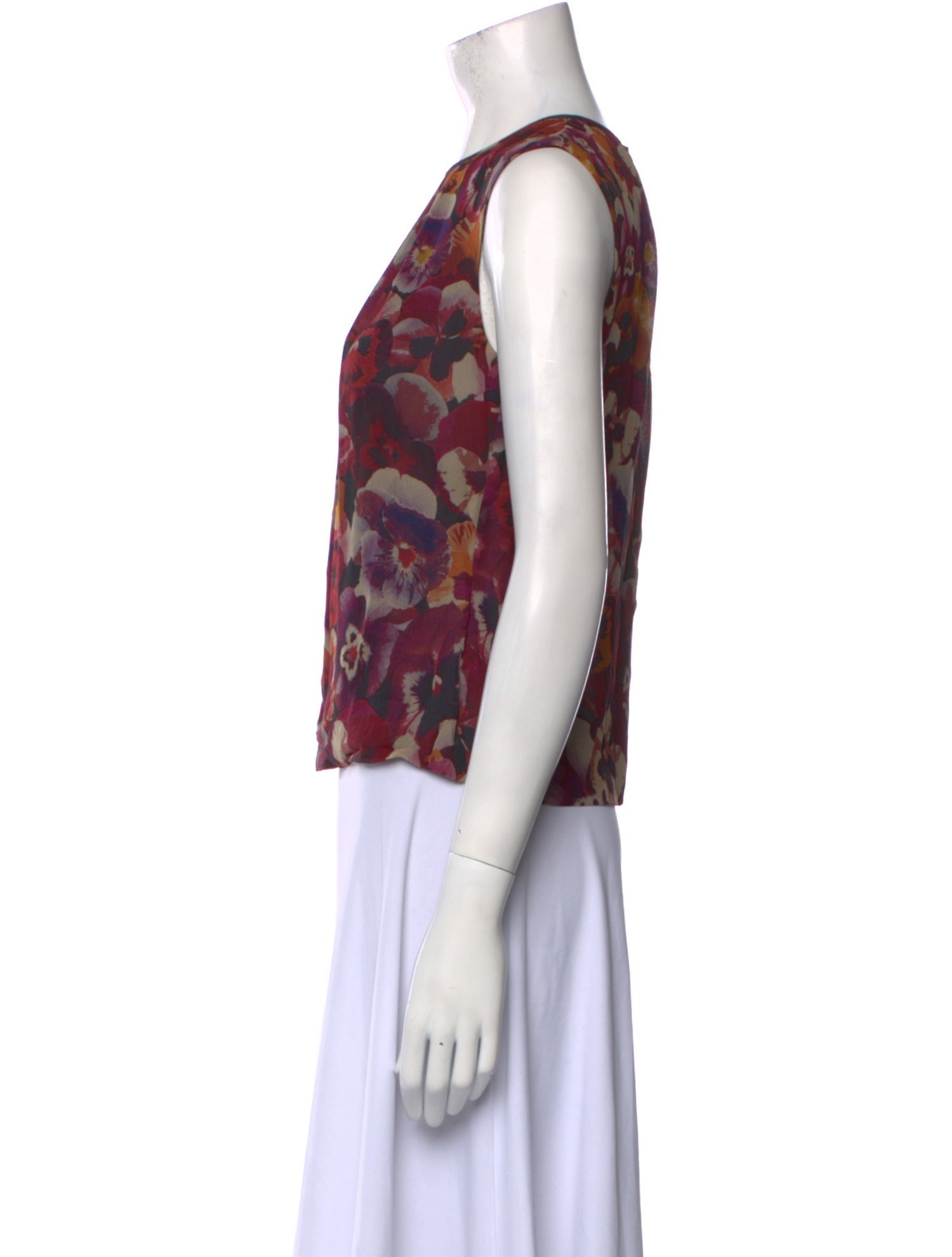 Giambattista Valli Silk Floral Print Crop Top