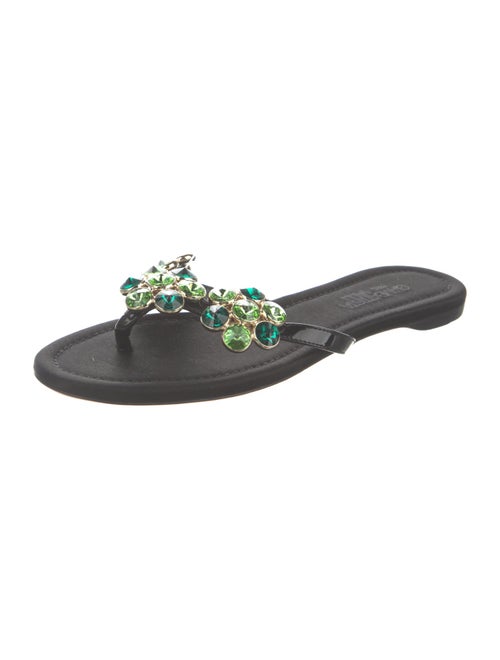 Giambattista Valli Satin Crystal Embellishments Slides