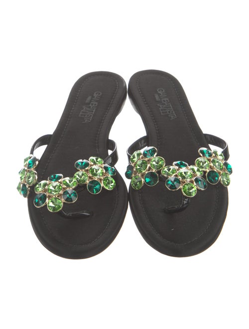 Giambattista Valli Satin Crystal Embellishments Slides