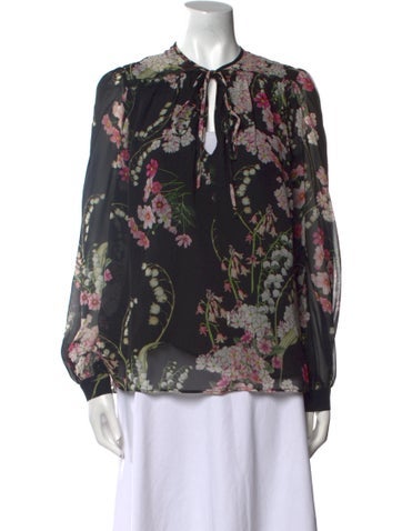 Giambattista Valli Tops Silk Floral Print Blouse S
