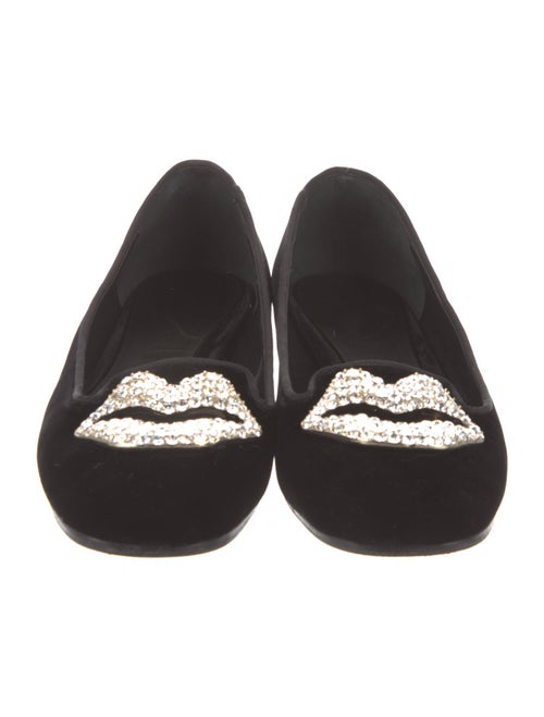 Giambattista Valli Suede Crystal Embellishments Flats