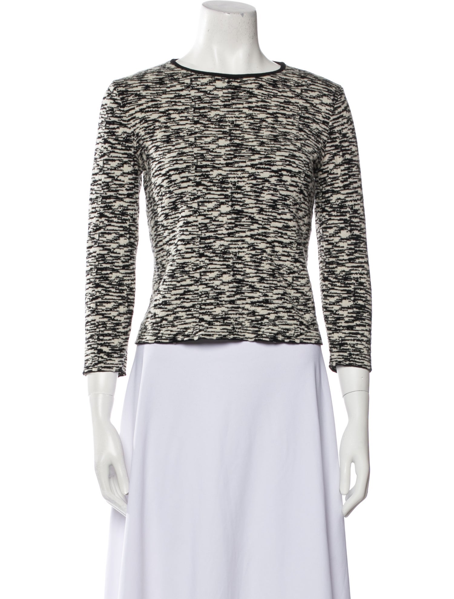 Giambattista Valli Printed Bateau Neckline Top