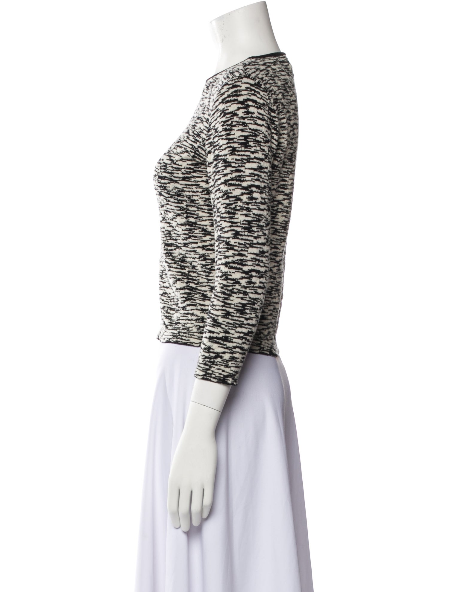 Giambattista Valli Printed Bateau Neckline Top