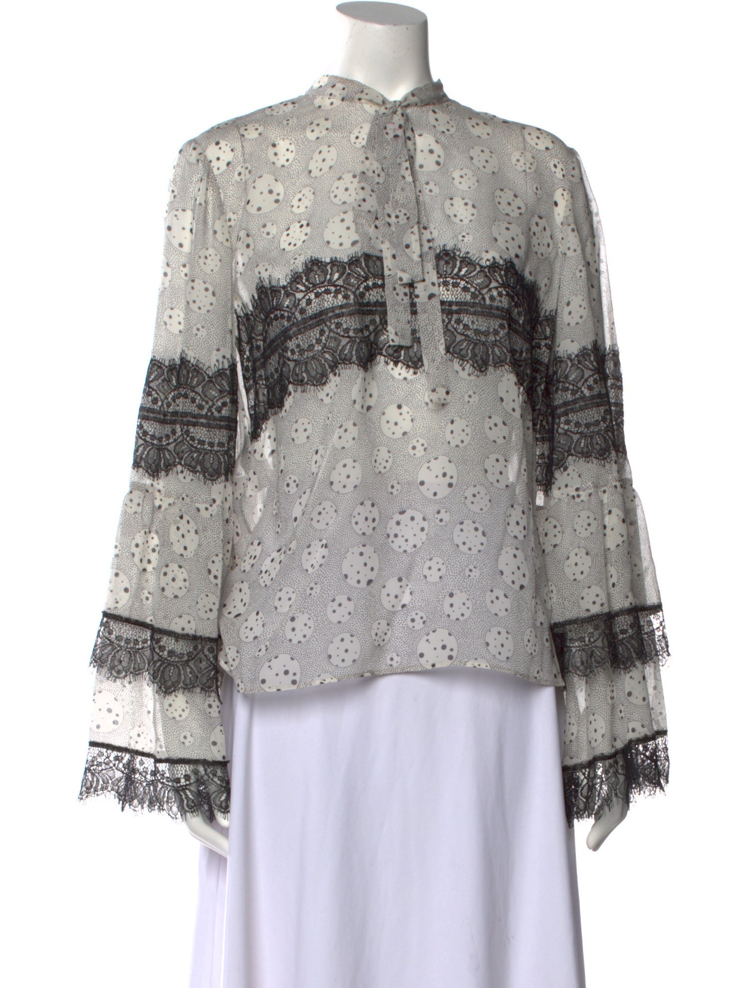 Giambattista Valli Silk Lace Pattern Blouse