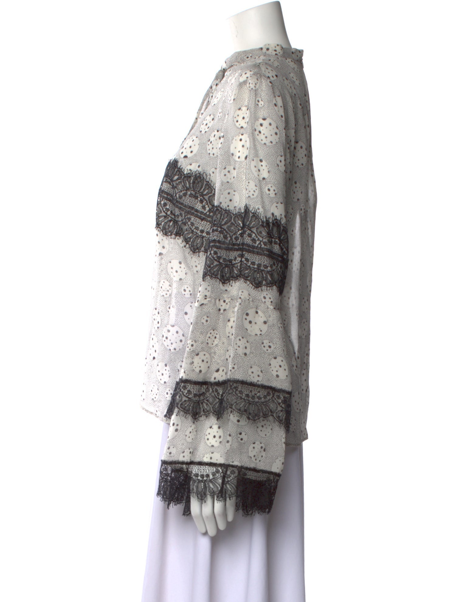 Giambattista Valli Silk Lace Pattern Blouse