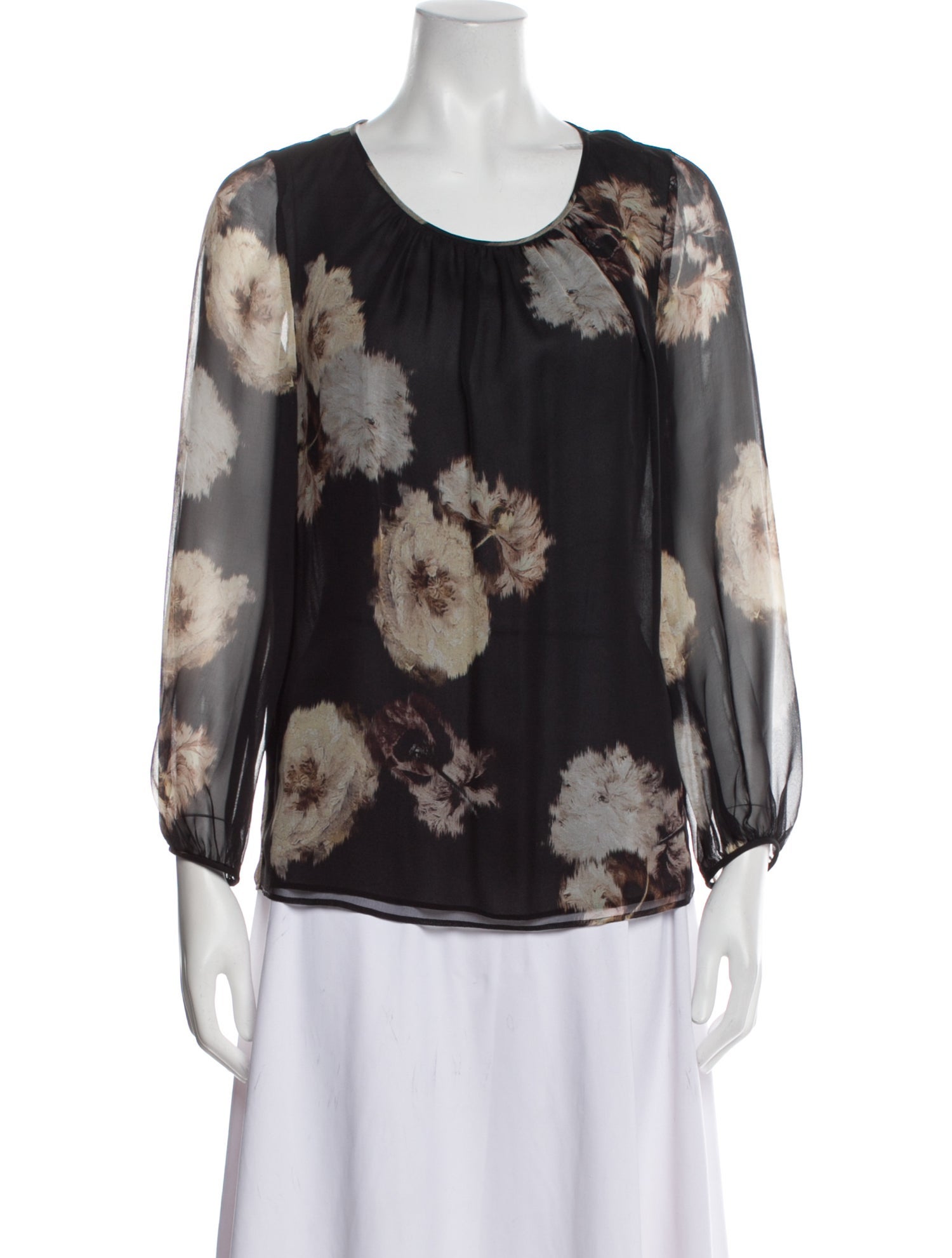 Giambattista Valli Silk Floral Print Blouse