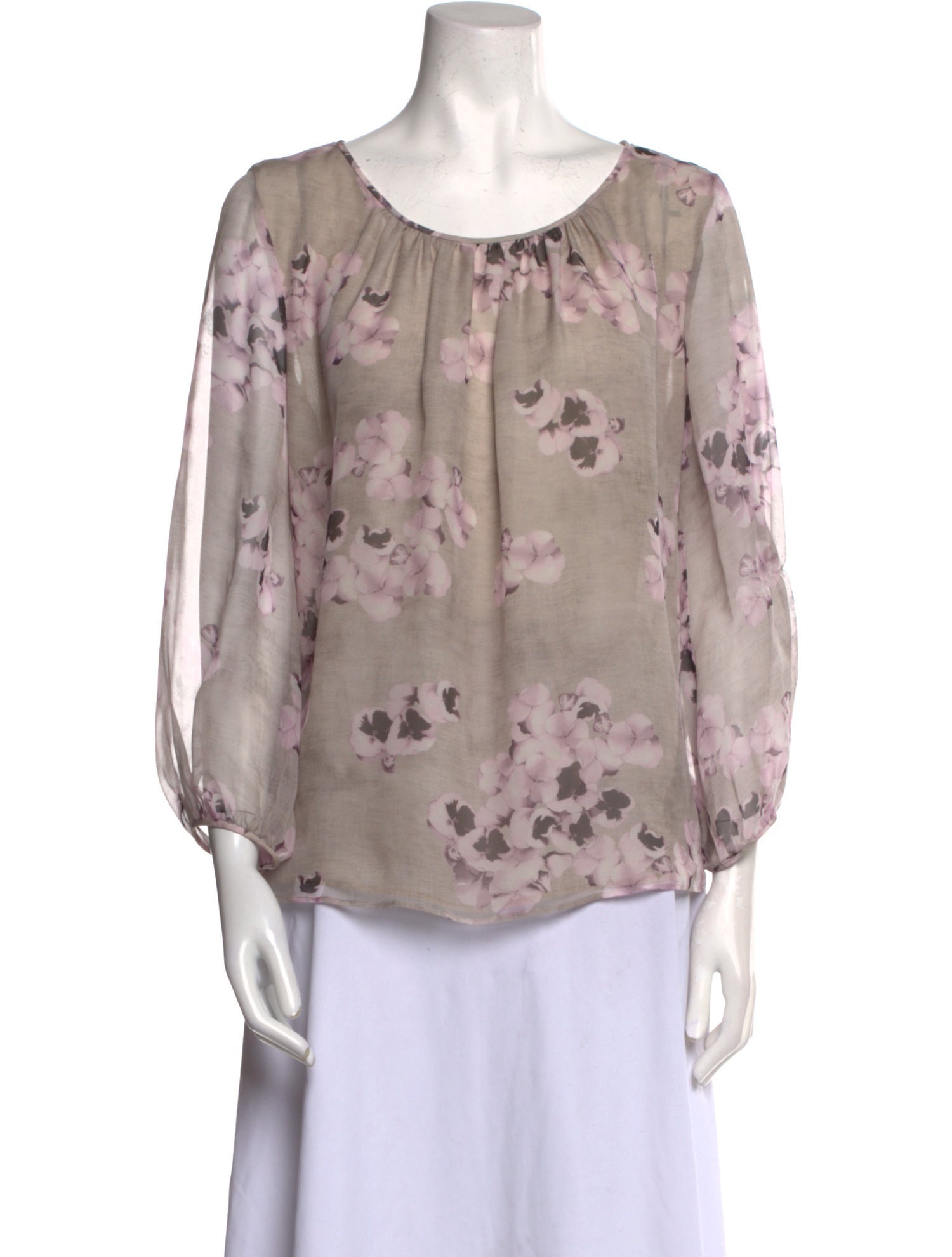 Giambattista Valli Floral Print Scoop Neck Blouse