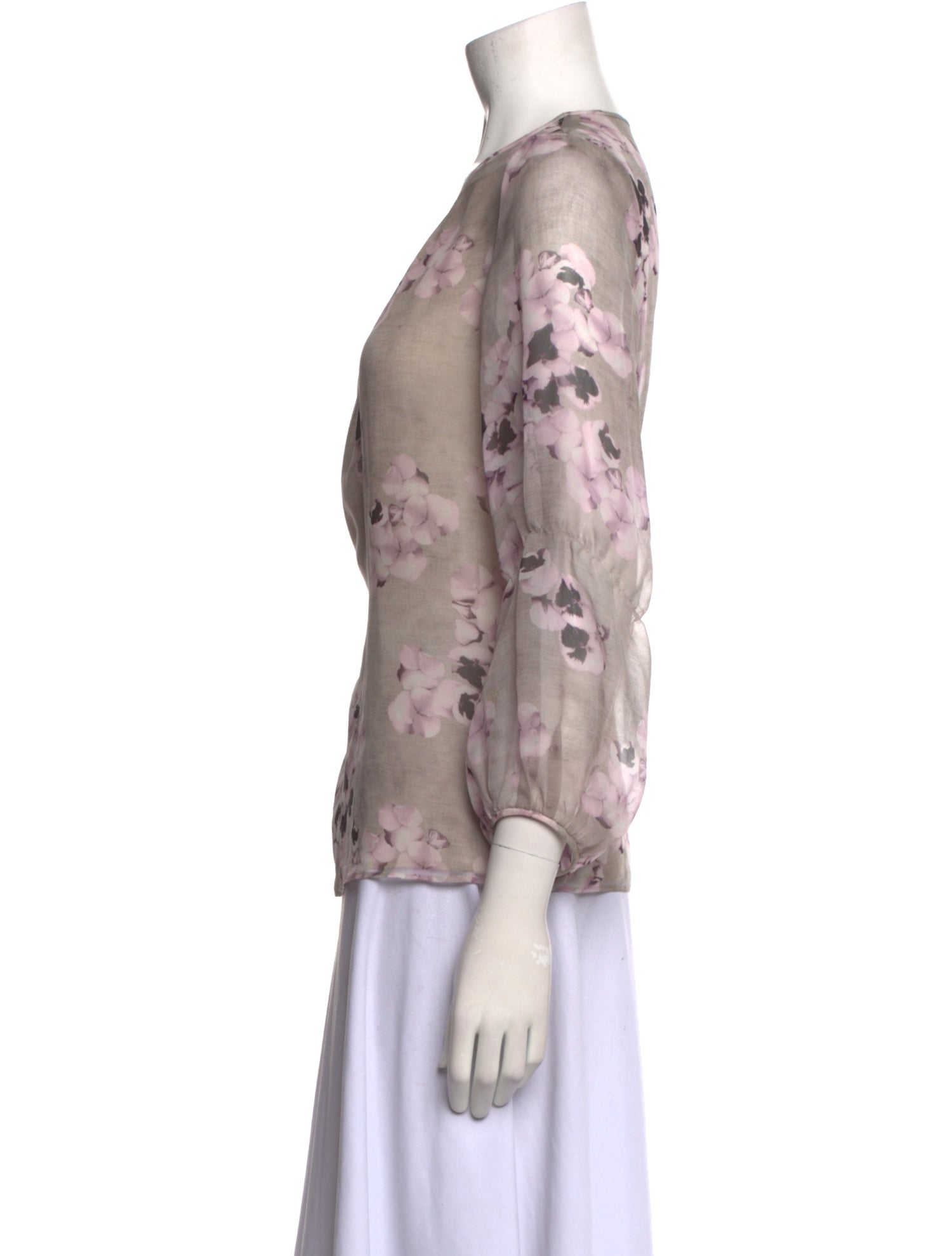 Giambattista Valli Floral Print Scoop Neck Blouse