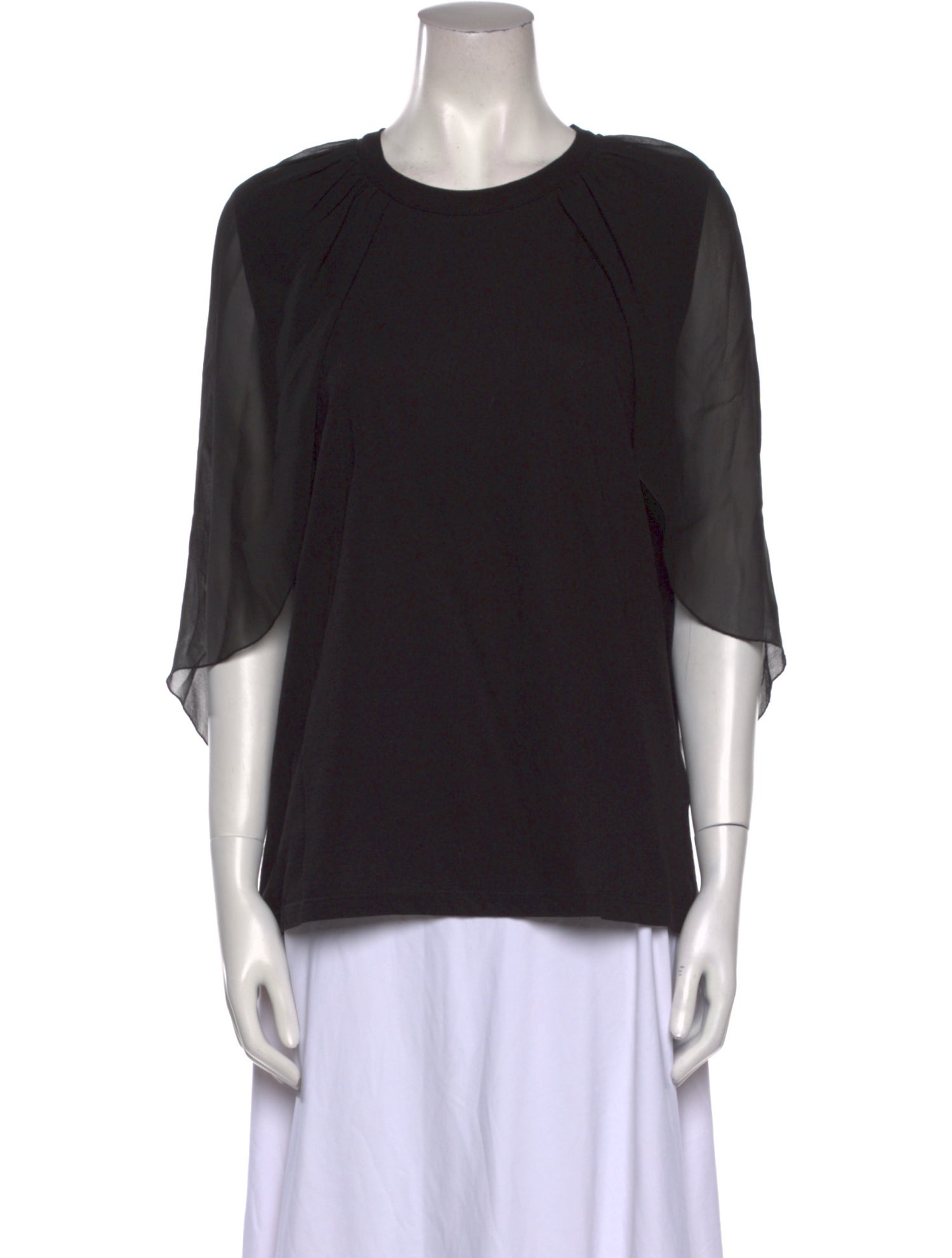 Giambattista Valli Crew Neck Three-Quarter Sleeve Top