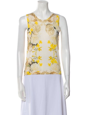 Giambattista Valli Silk Floral Print Top