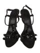 Giambattista Valli Satin Crystal Embellishments T-Strap Sandals