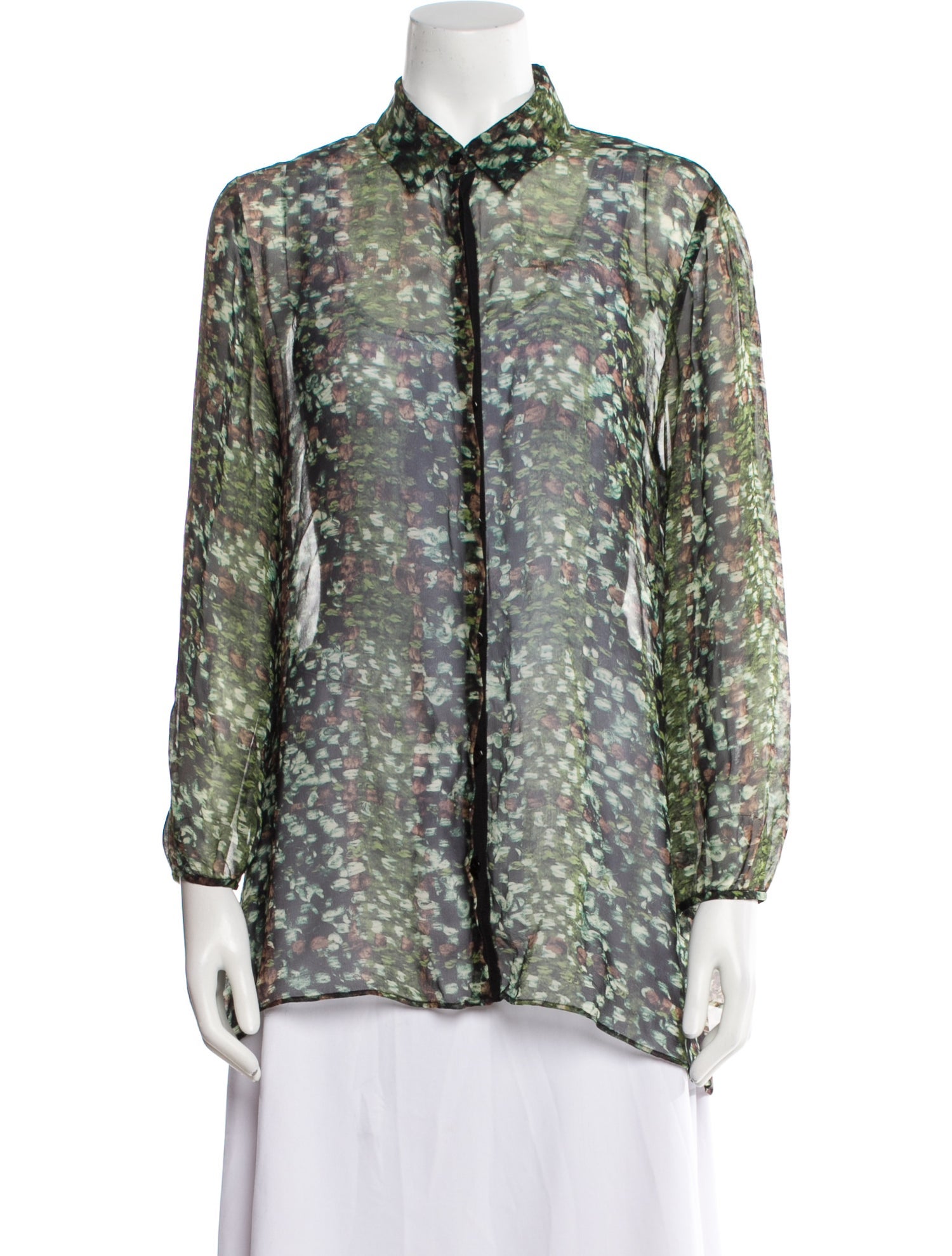 Giambattista Valli Silk Printed Button-Up Top