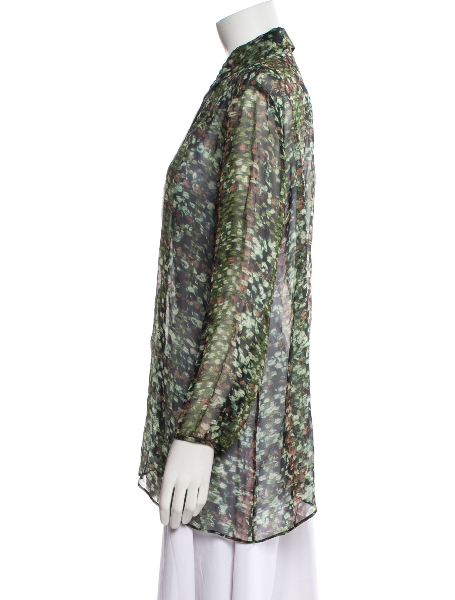 Giambattista Valli Silk Printed Button-Up Top