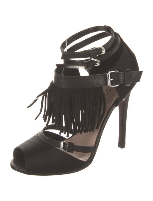 Giambattista Valli Satin Fringe Trim Accent D'Orsay Pumps