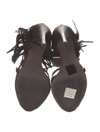 Giambattista Valli Satin Fringe Trim Accent D'Orsay Pumps