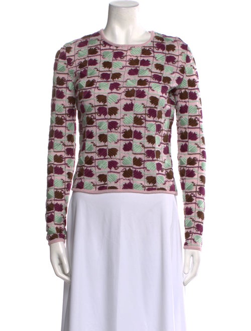 Giambattista Valli Printed Crew Neck Crop Top